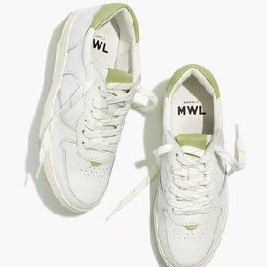 Madewell Court Low-Top Sneakers in White and Green